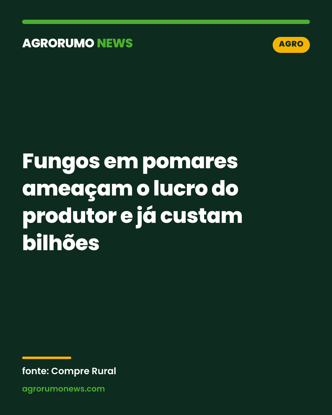 Fungos em pomares ameaçam o lucro do produtor e já custam bilhões