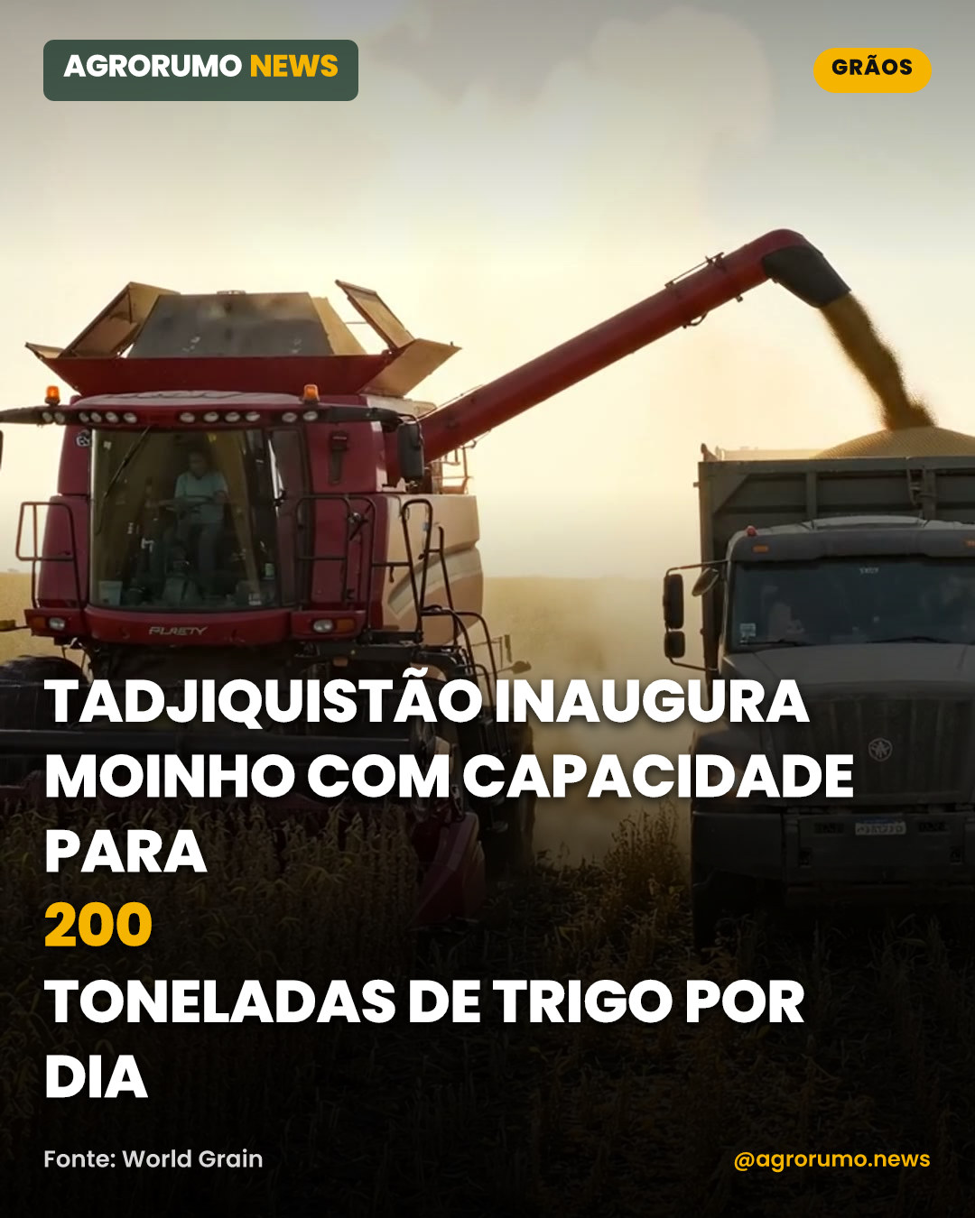 Tadjiquistão inaugura moinho com capacidade para 200 toneladas de trigo por dia