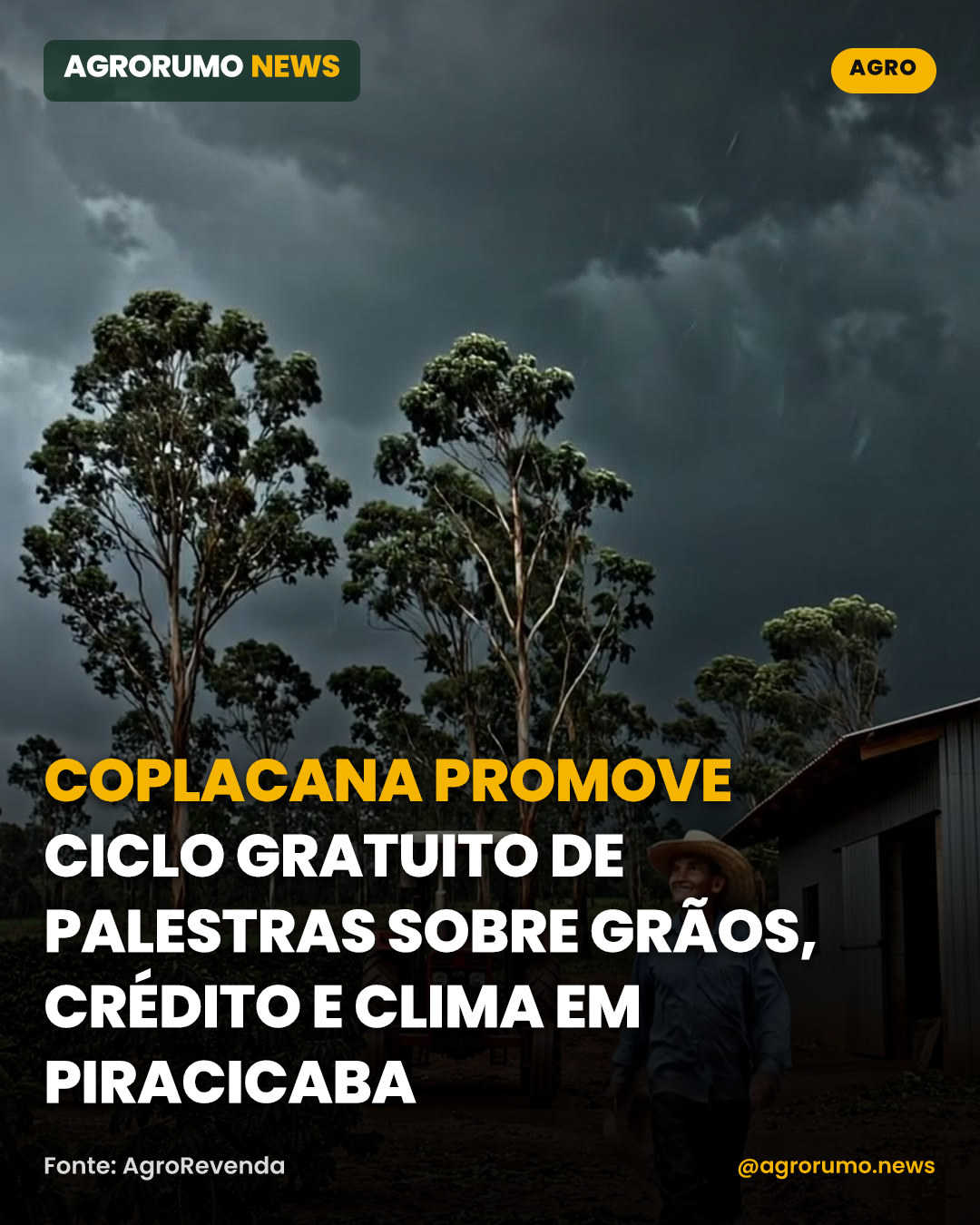 Coplacana promove ciclo gratuito de palestras sobre grãos, crédito e clima em Piracicaba