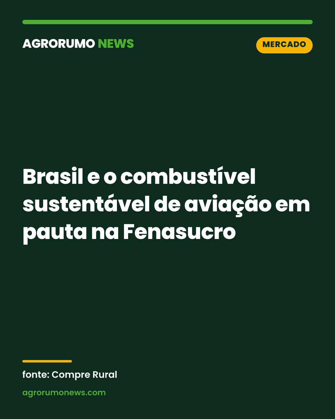 Brasil e o combustível sustentável de aviação em pauta na Fenasucro