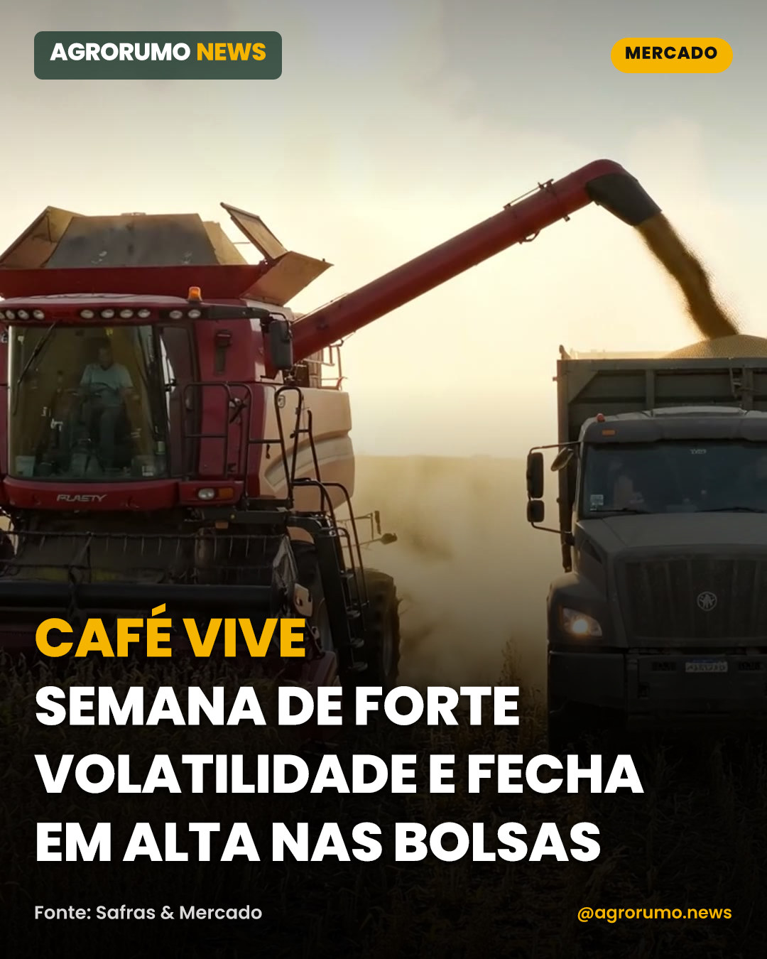 Café vive semana de forte volatilidade e fecha em alta nas bolsas
