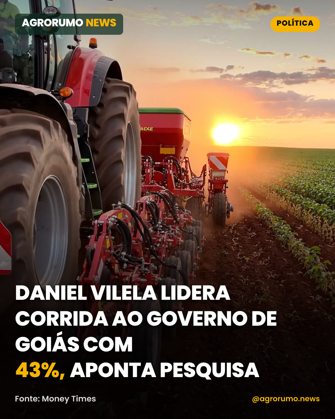 Daniel Vilela lidera corrida ao governo de Goiás com 43%, aponta pesquisa