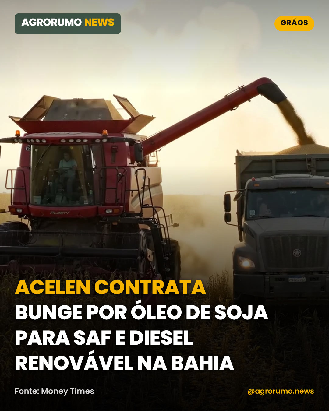 Acelen contrata Bunge por óleo de soja para SAF e diesel renovável na Bahia