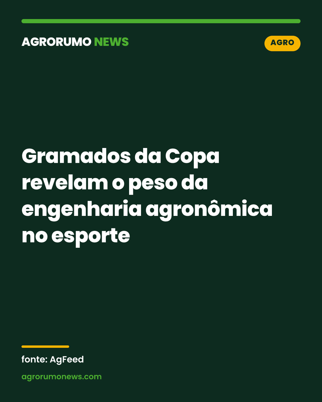 Gramados da Copa revelam o peso da engenharia agronômica no esporte