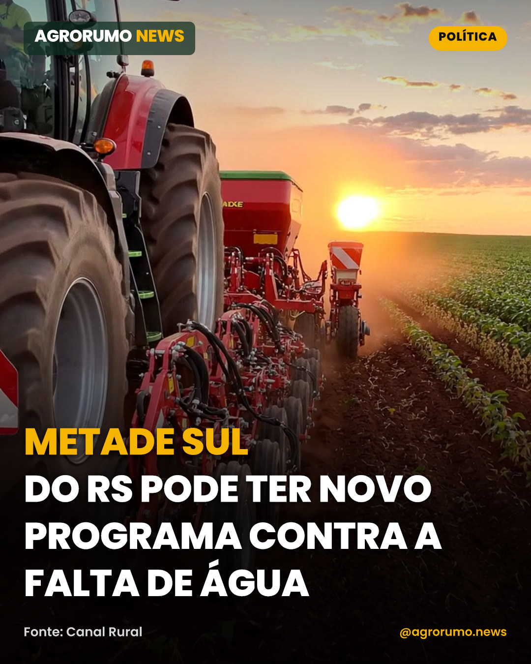 Metade sul do RS pode ter novo programa contra a falta de água