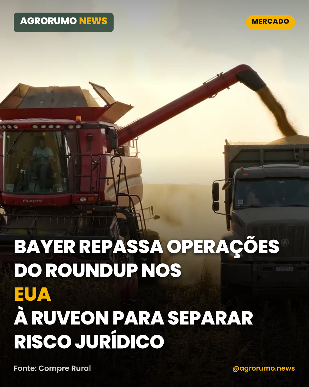 Bayer repassa operações do Roundup nos EUA à Ruveon para separar risco jurídico