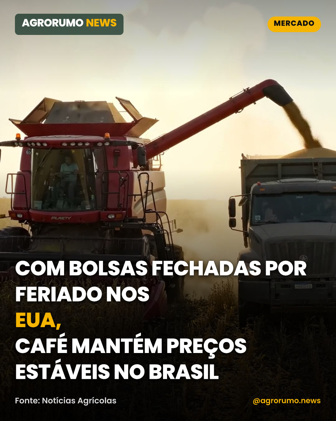 Com bolsas fechadas por feriado nos EUA, café mantém preços estáveis no Brasil