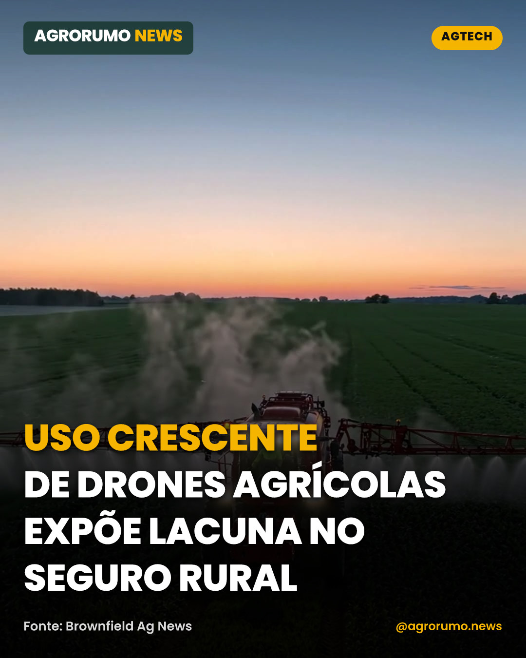 Uso crescente de drones agrícolas expõe lacuna no seguro rural