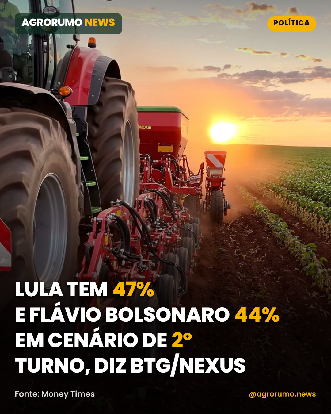 Lula tem 47% e Flávio Bolsonaro 44% em cenário de 2º turno, diz BTG/Nexus