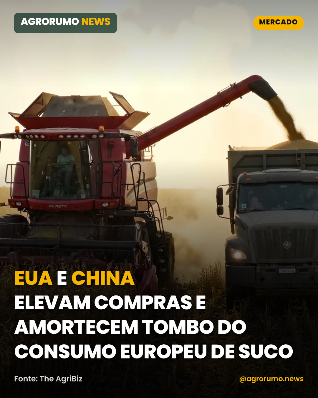 EUA e China elevam compras e amortecem tombo do consumo europeu de suco