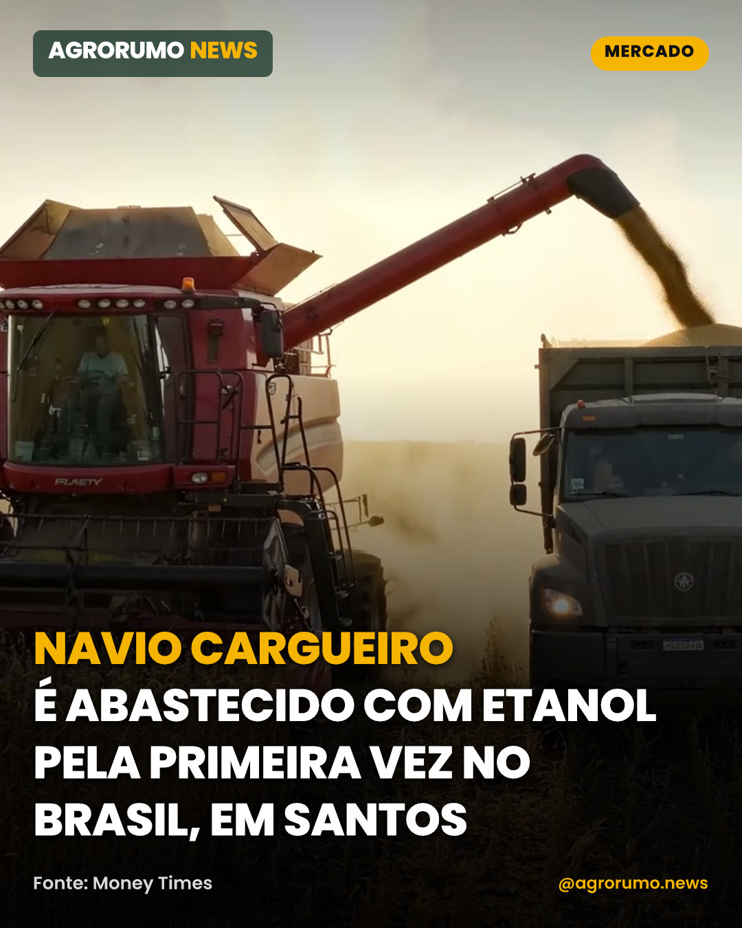 Navio cargueiro é abastecido com etanol pela primeira vez no Brasil, em Santos