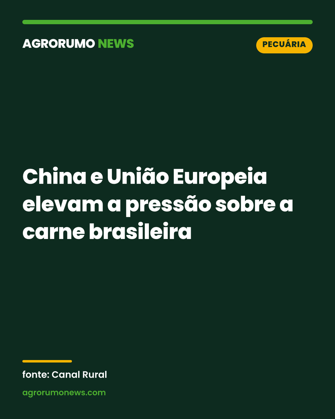 China e União Europeia elevam a pressão sobre a carne brasileira