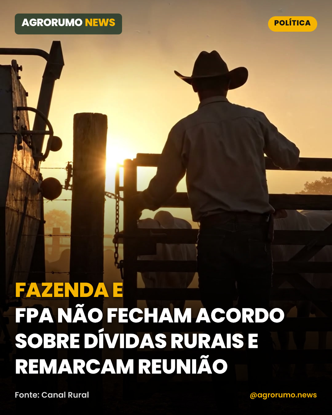 Fazenda e FPA não fecham acordo sobre dívidas rurais e remarcam reunião