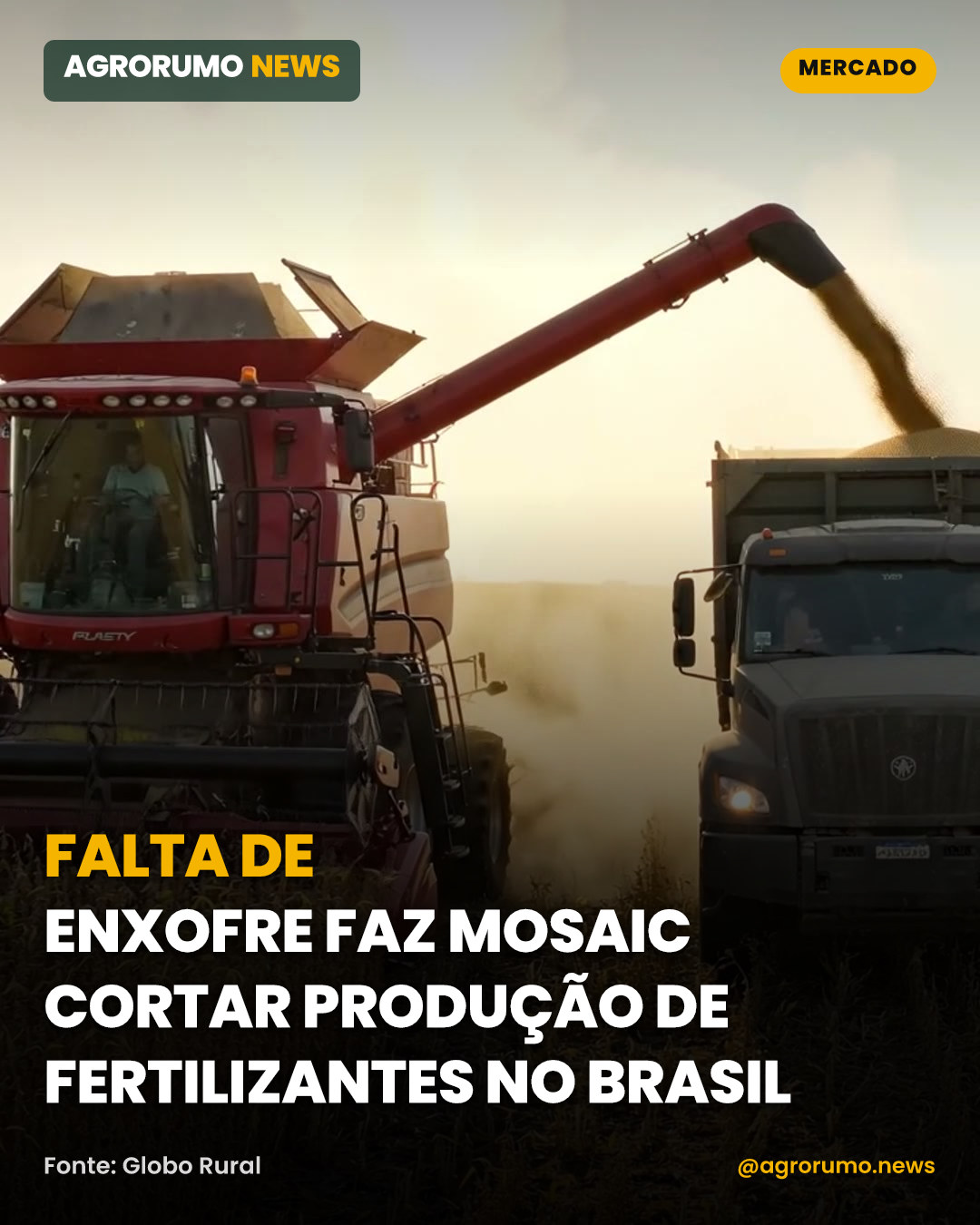 Falta de enxofre faz Mosaic cortar produção de fertilizantes no Brasil