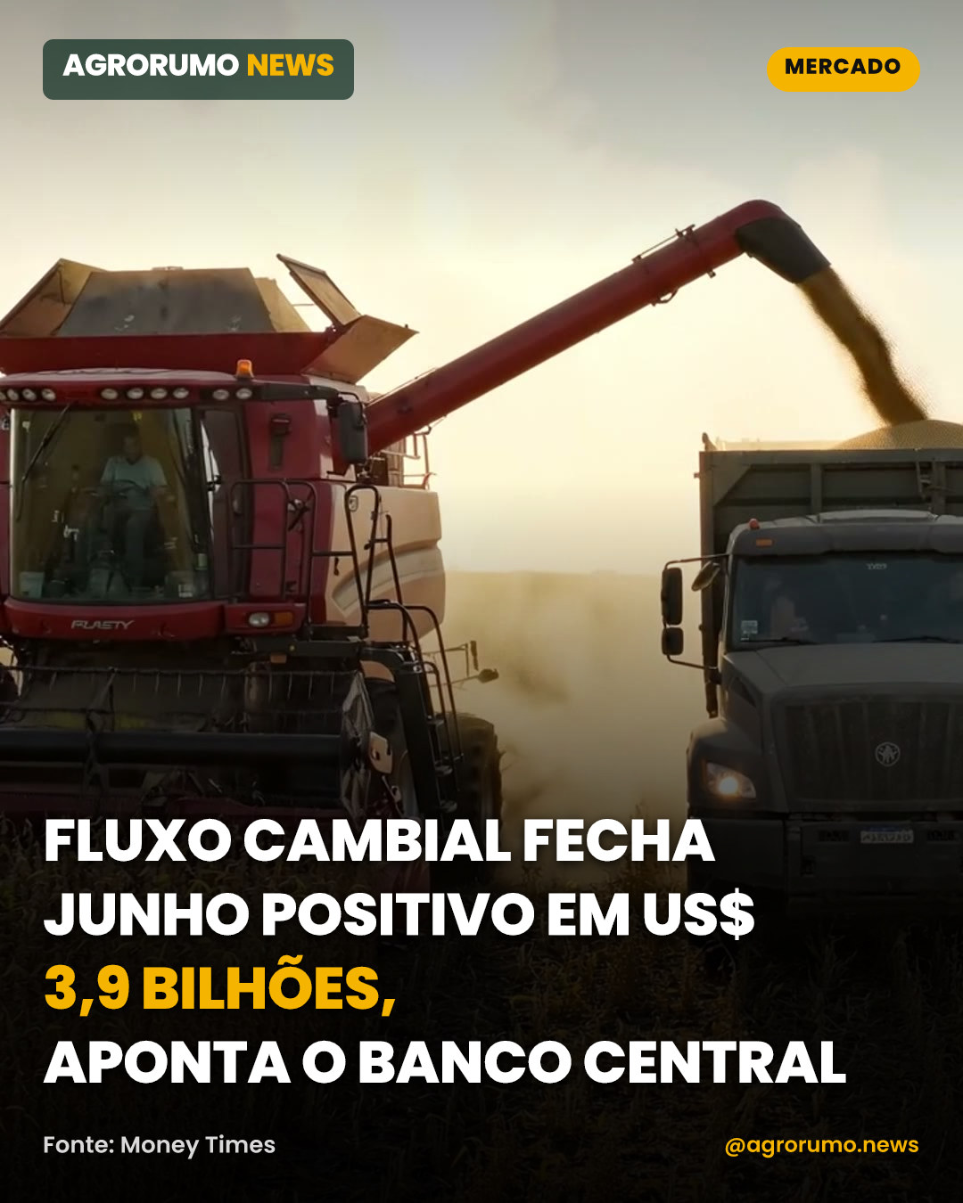 Fluxo cambial fecha junho positivo em US$ 3,9 bilhões, aponta o Banco Central