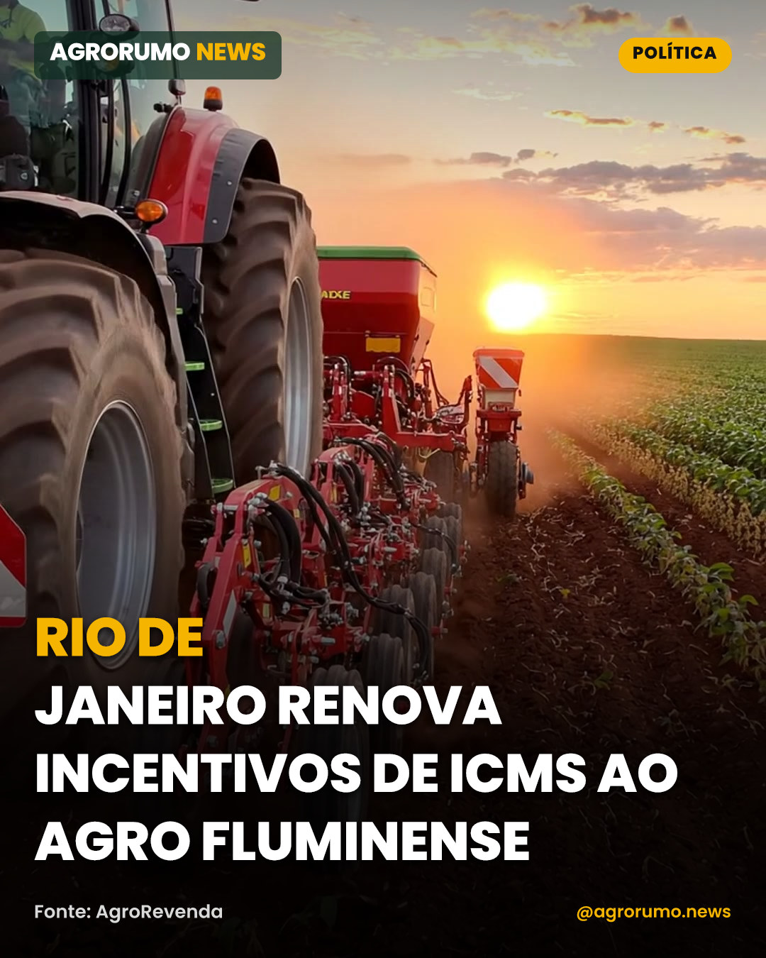 Rio de Janeiro renova incentivos de ICMS ao agro fluminense