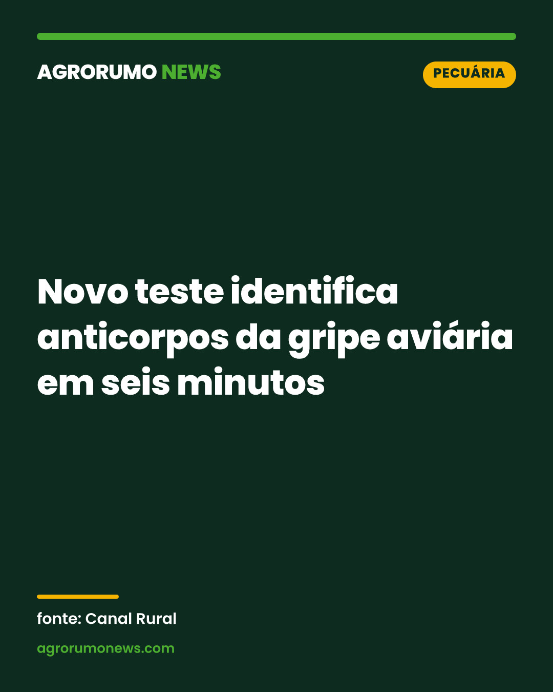 Novo teste identifica anticorpos da gripe aviária em seis minutos