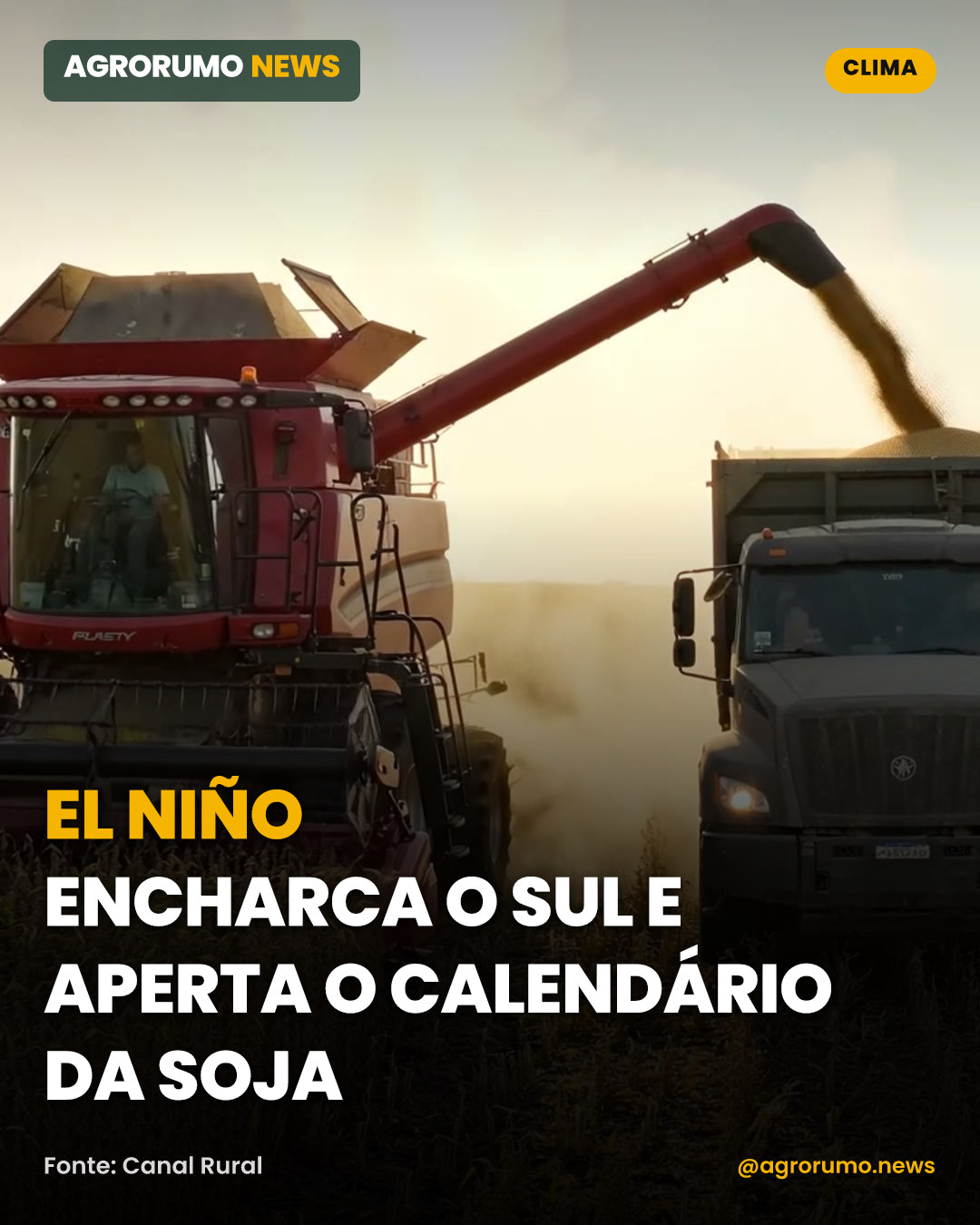 El Niño encharca o Sul e aperta o calendário da soja