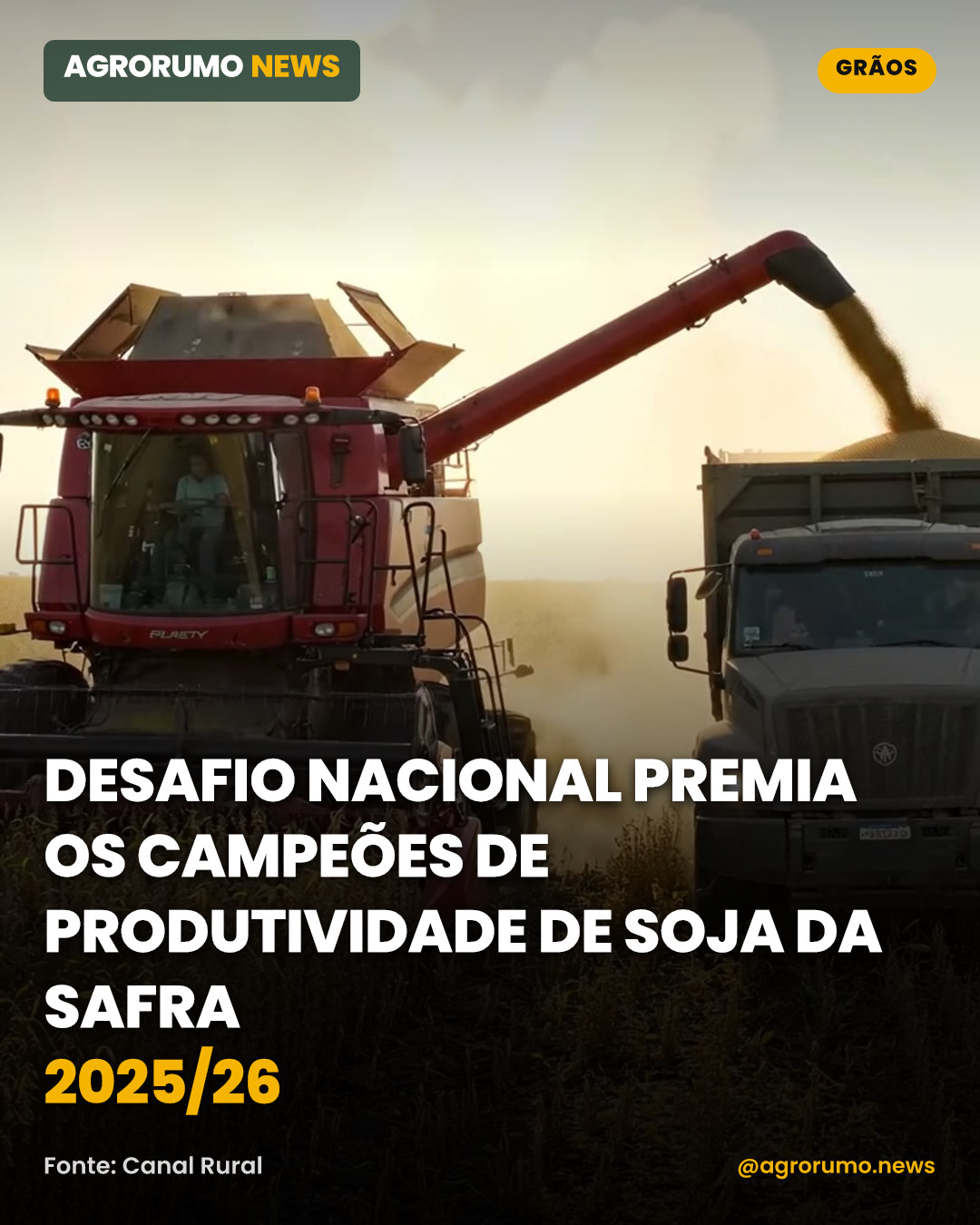 Desafio Nacional premia os campeões de produtividade de soja da safra 2025/26