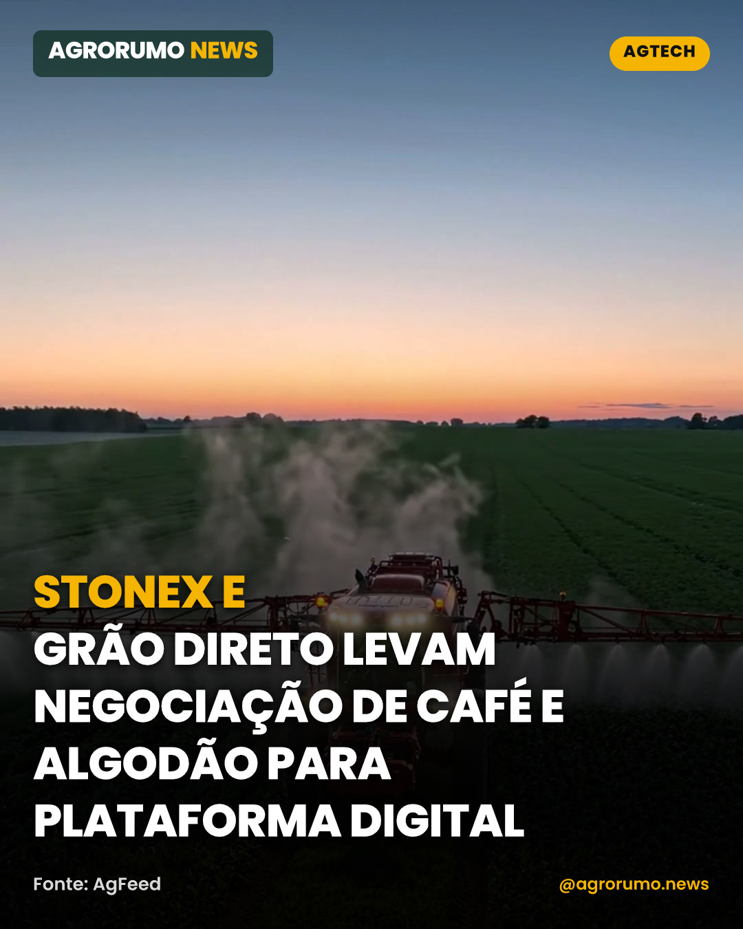 StoneX e Grão Direto levam negociação de café e algodão para plataforma digital