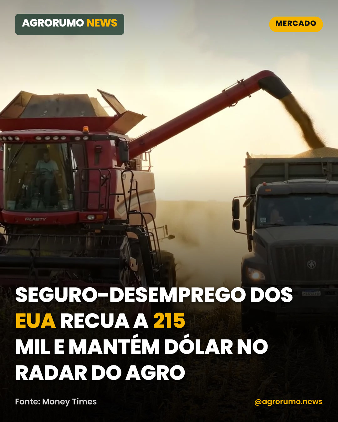 Seguro-desemprego dos EUA recua a 215 mil e mantém dólar no radar do agro