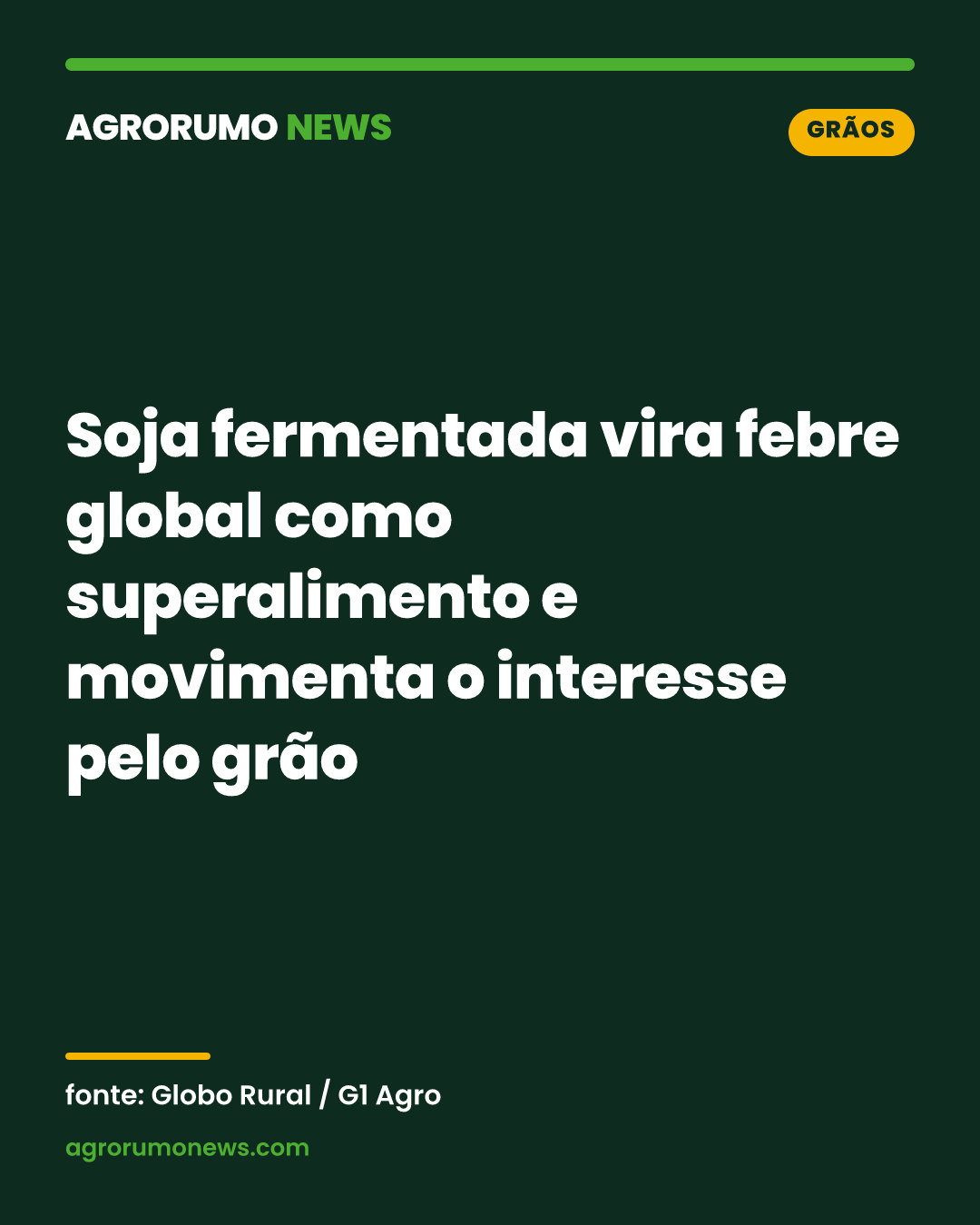 Soja fermentada vira febre global como superalimento e movimenta o interesse pelo grão