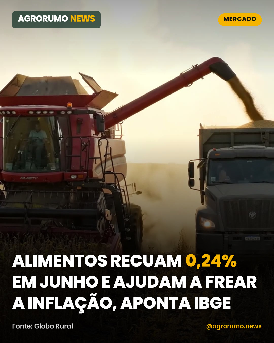 Alimentos recuam 0,24% em junho e ajudam a frear a inflação, aponta IBGE