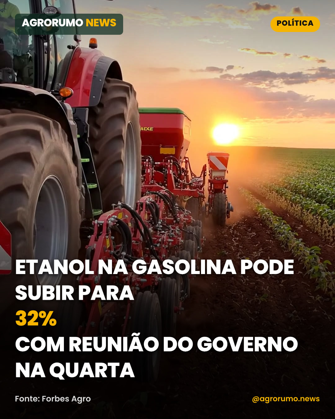 Etanol na gasolina pode subir para 32% com reunião do governo na quarta