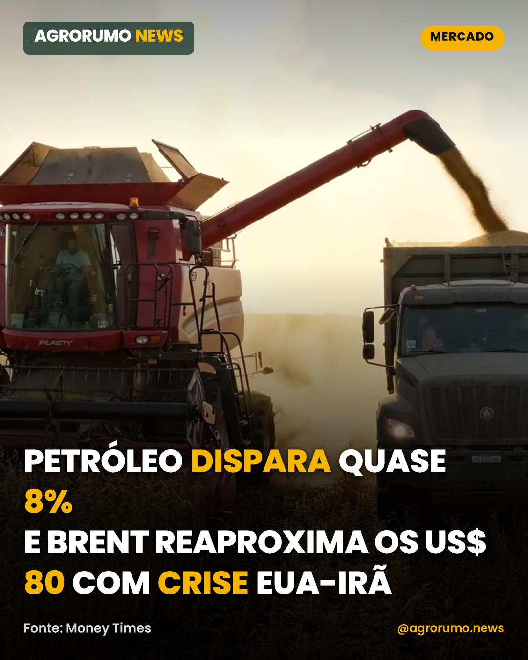 Petróleo dispara quase 8% e Brent reaproxima os US$ 80 com crise EUA-Irã