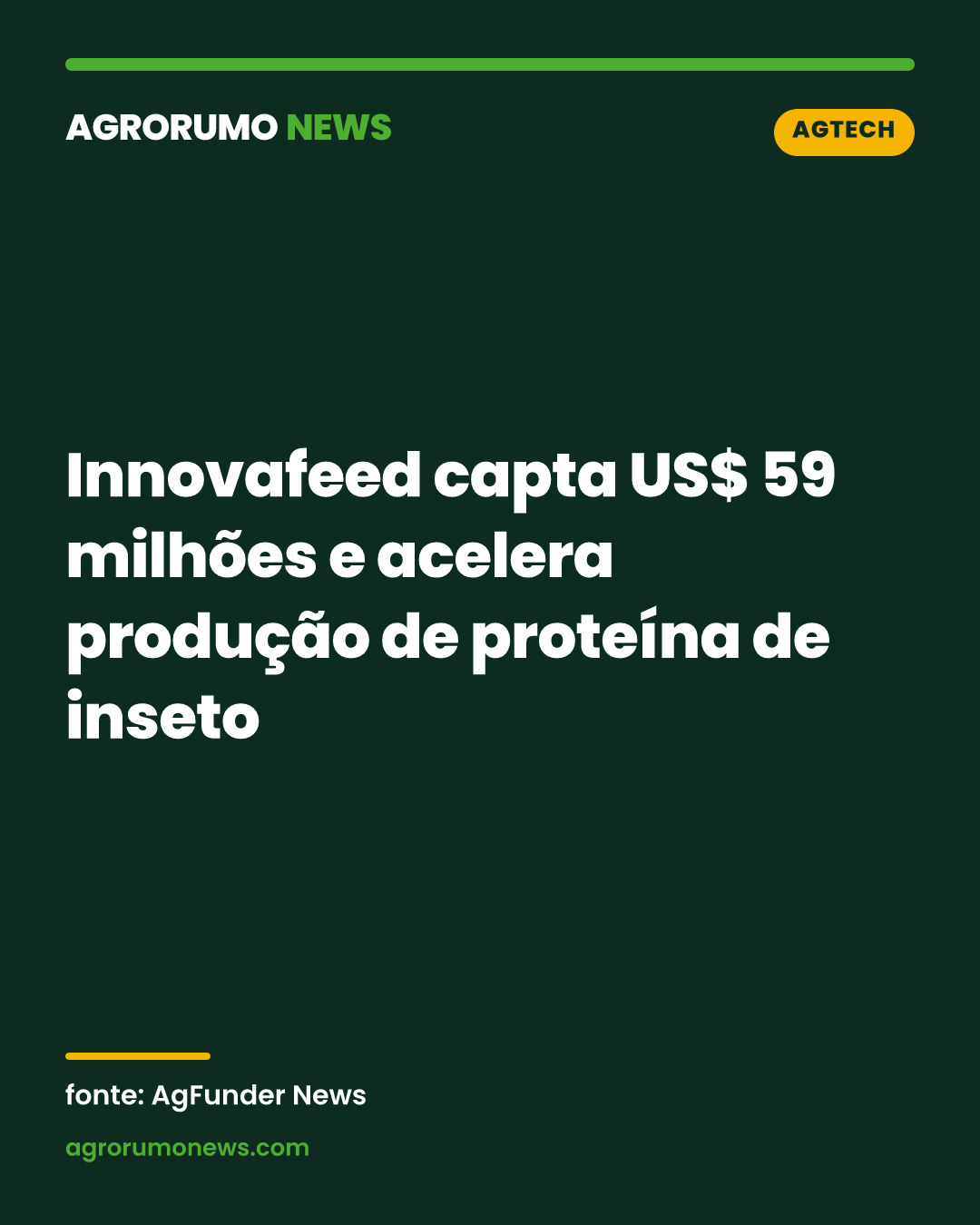 Innovafeed capta US$ 59 milhões e acelera produção de proteína de inseto
