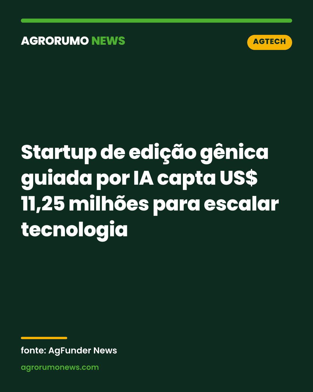 Startup de edição gênica guiada por IA capta US$ 11,25 milhões para escalar tecnologia