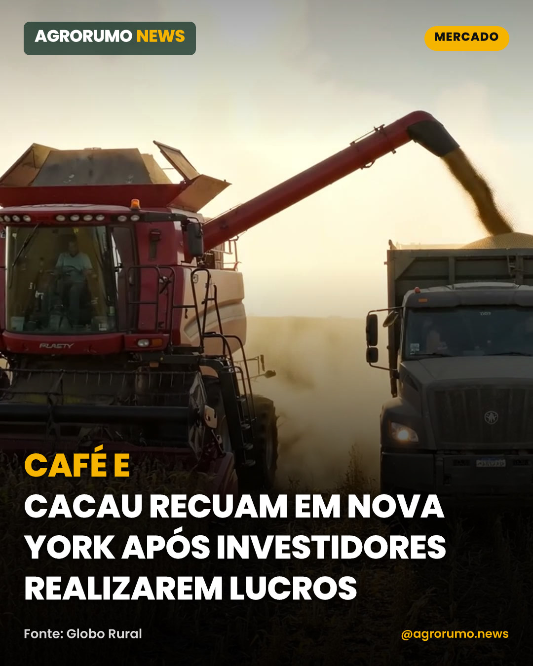 Café e cacau recuam em Nova York após investidores realizarem lucros