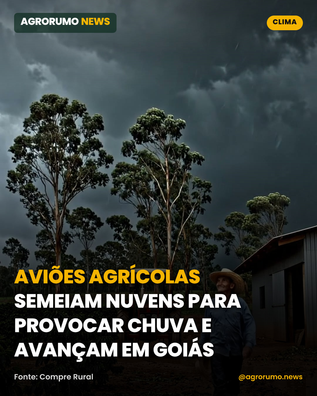Aviões agrícolas semeiam nuvens para provocar chuva e avançam em Goiás