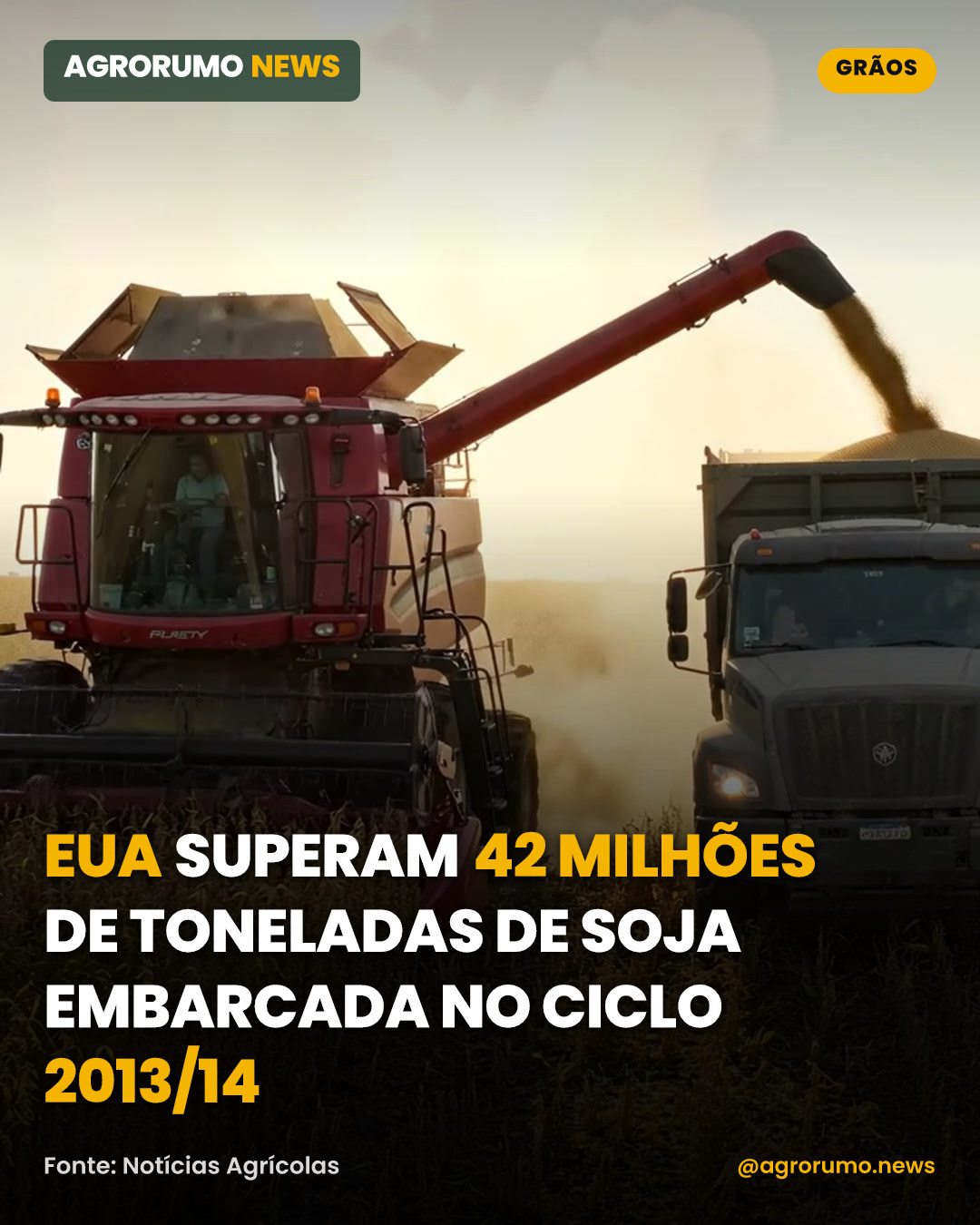 EUA superam 42 milhões de toneladas de soja embarcada no ciclo 2013/14