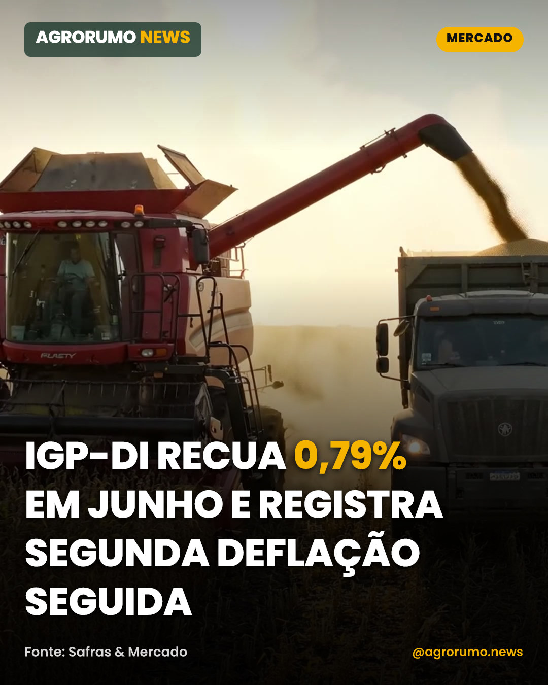 IGP-DI recua 0,79% em junho e registra segunda deflação seguida