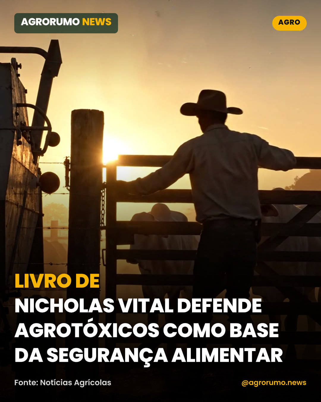 Livro de Nicholas Vital defende agrotóxicos como base da segurança alimentar