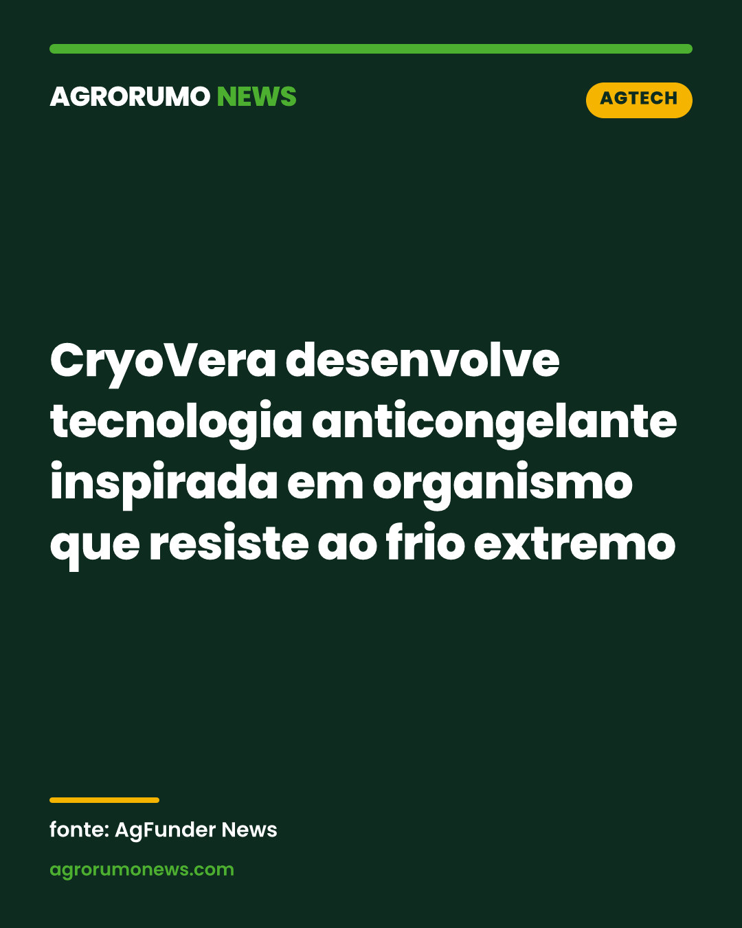 CryoVera desenvolve tecnologia anticongelante inspirada em organismo que resiste ao frio extremo