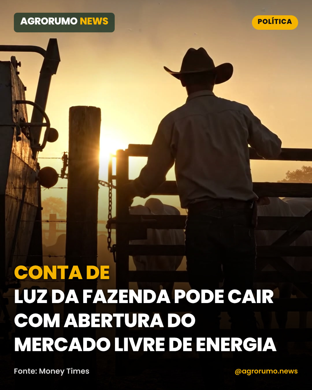 Conta de luz da fazenda pode cair com abertura do mercado livre de energia