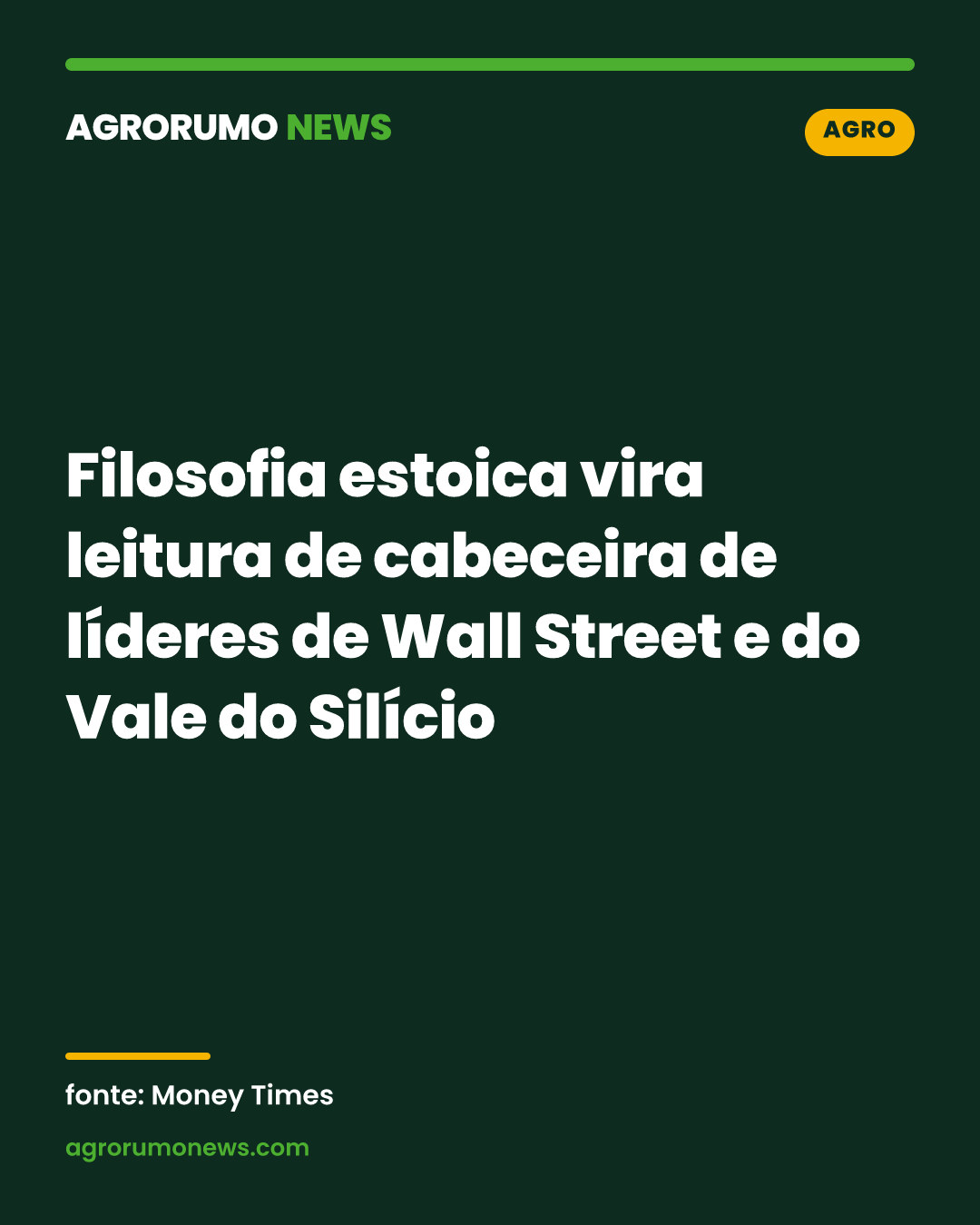 Filosofia estoica vira leitura de cabeceira de líderes de Wall Street e do Vale do Silício