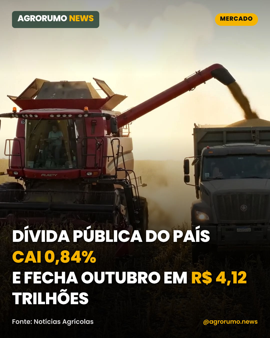 Dívida pública do país cai 0,84% e fecha outubro em R$ 4,12 trilhões