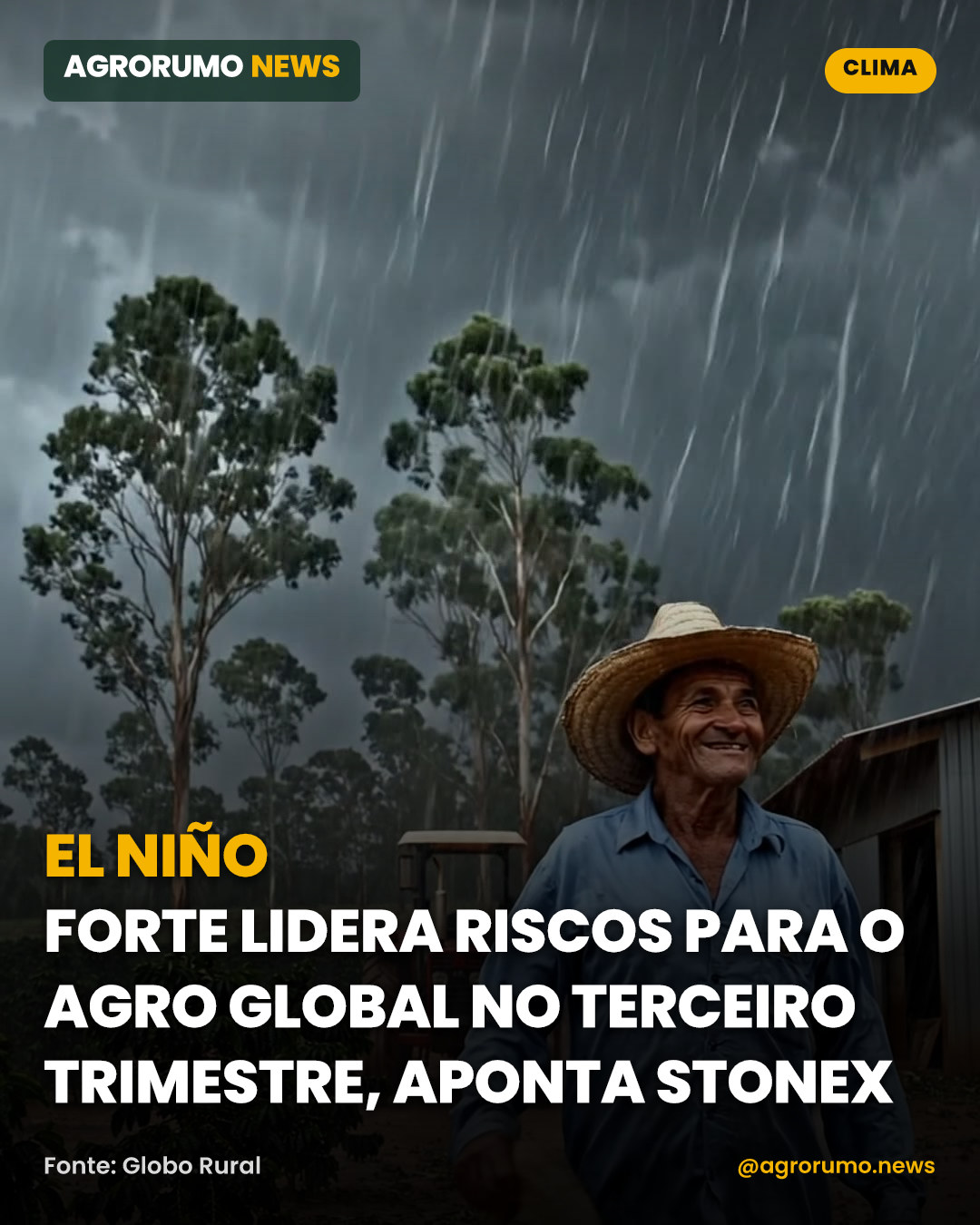El Niño forte lidera riscos para o agro global no terceiro trimestre, aponta StoneX