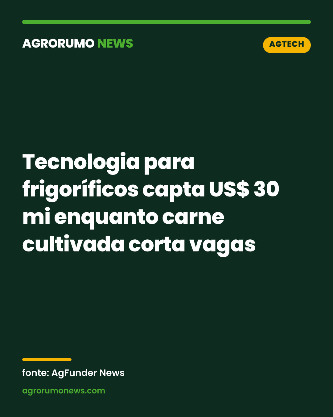 Tecnologia para frigoríficos capta US$ 30 mi enquanto carne cultivada corta vagas