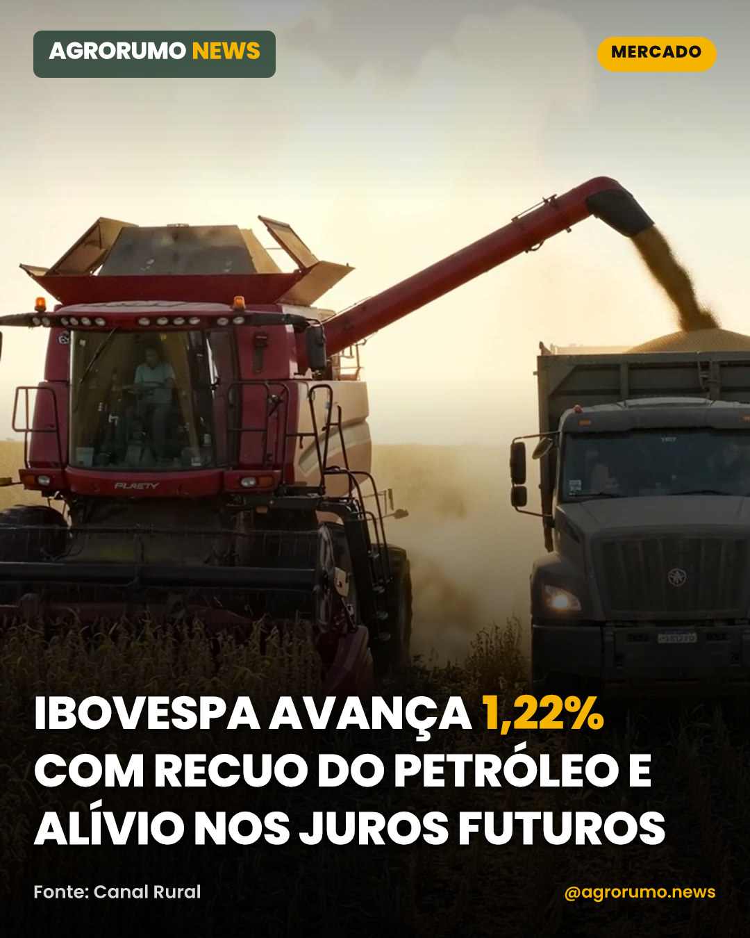 Ibovespa avança 1,22% com recuo do petróleo e alívio nos juros futuros
