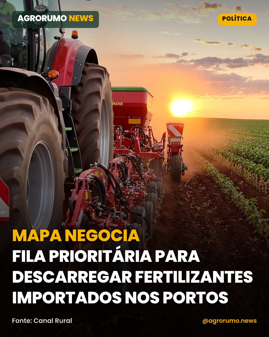 Mapa negocia fila prioritária para descarregar fertilizantes importados nos portos