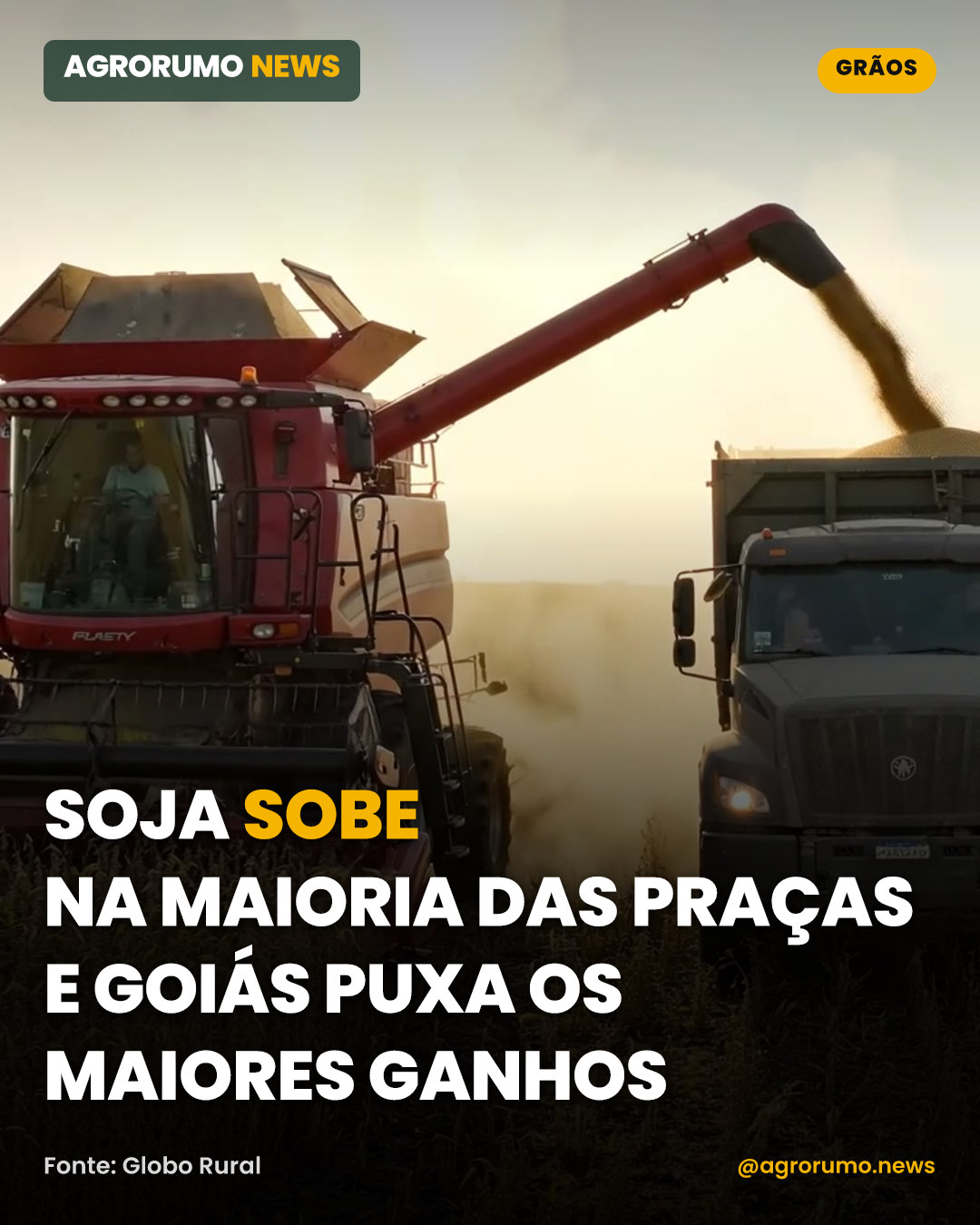 Soja sobe na maioria das praças e Goiás puxa os maiores ganhos
