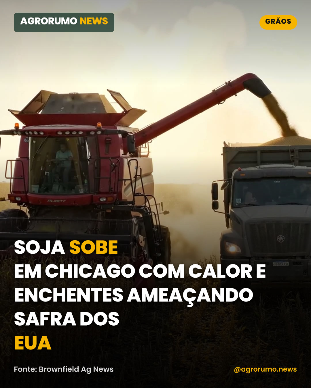 Soja sobe em Chicago com calor e enchentes ameaçando safra dos EUA