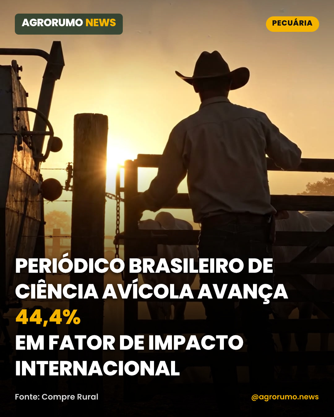 Periódico brasileiro de ciência avícola avança 44,4% em fator de impacto internacional