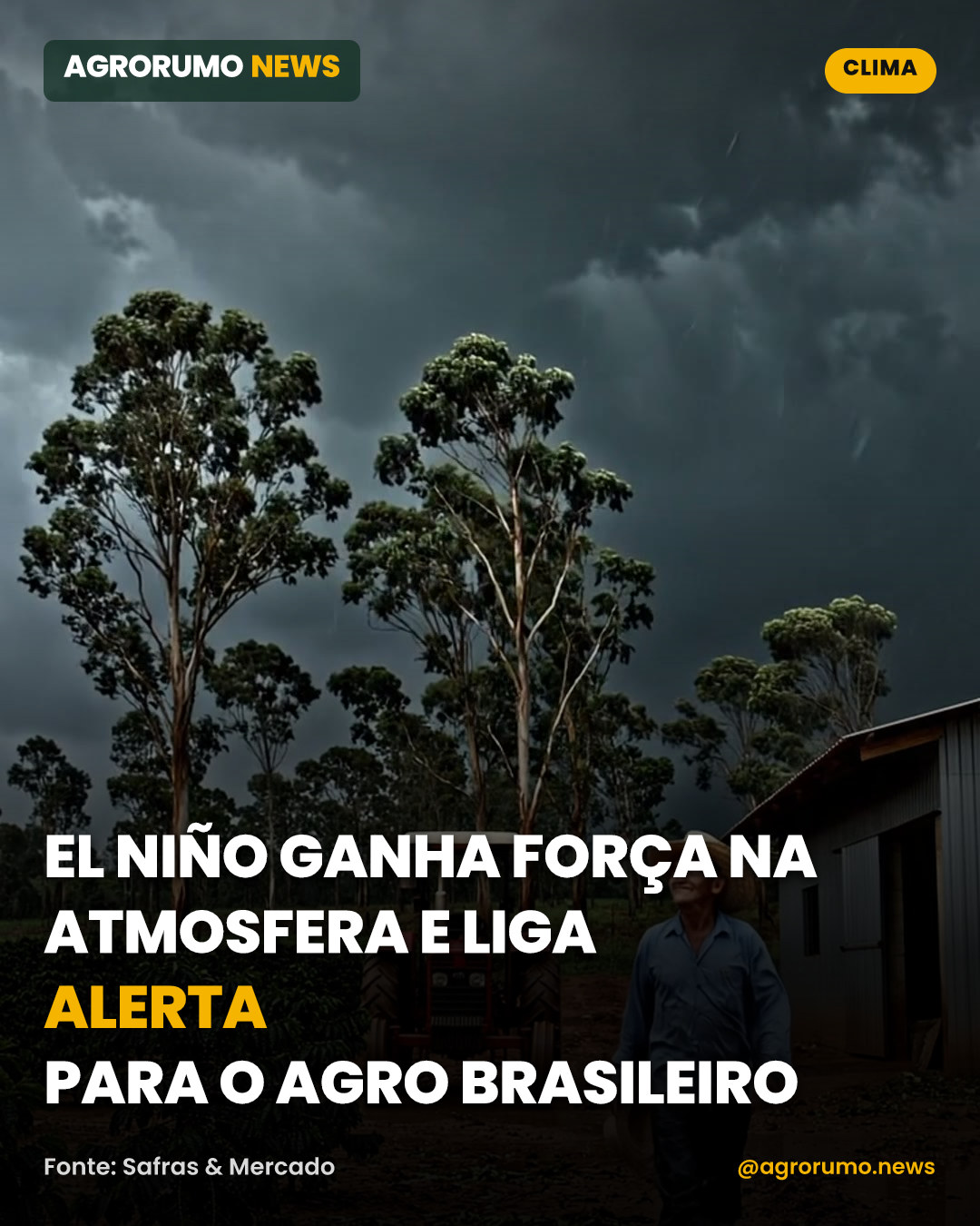 El Niño ganha força na atmosfera e liga alerta para o agro brasileiro