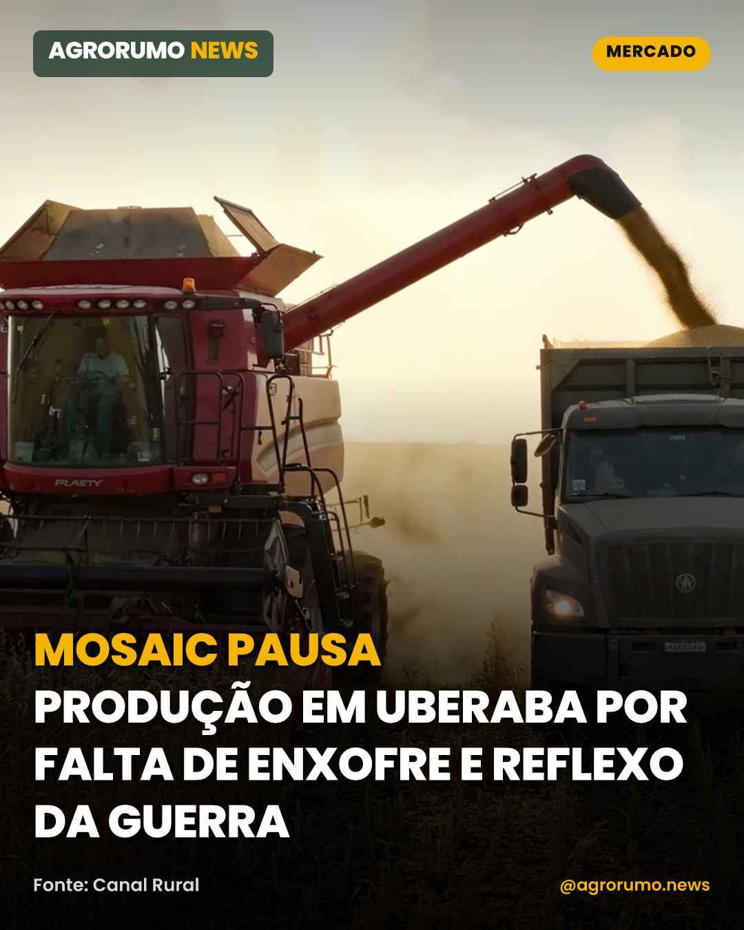 Mosaic pausa produção em Uberaba por falta de enxofre e reflexo da guerra