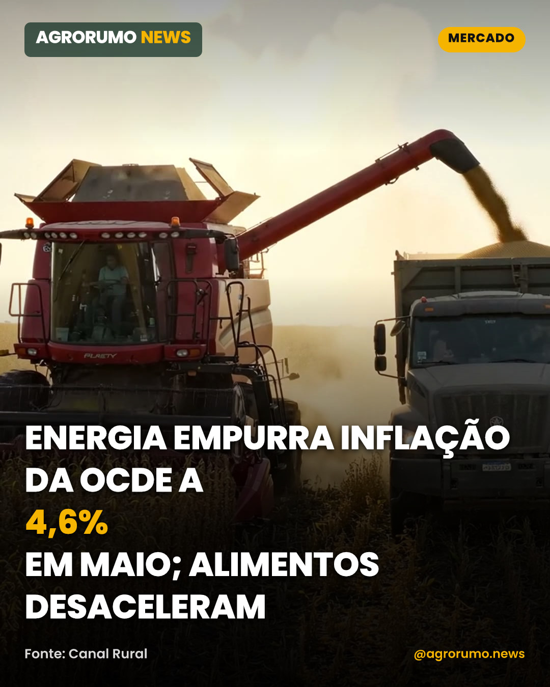 Energia empurra inflação da OCDE a 4,6% em maio; alimentos desaceleram